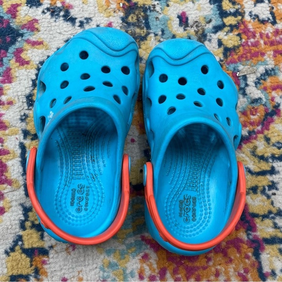 CROCS Boys swiftwater Clog Sandal Water shoes Blue/Orange size: 7 - Picture 7 of 10